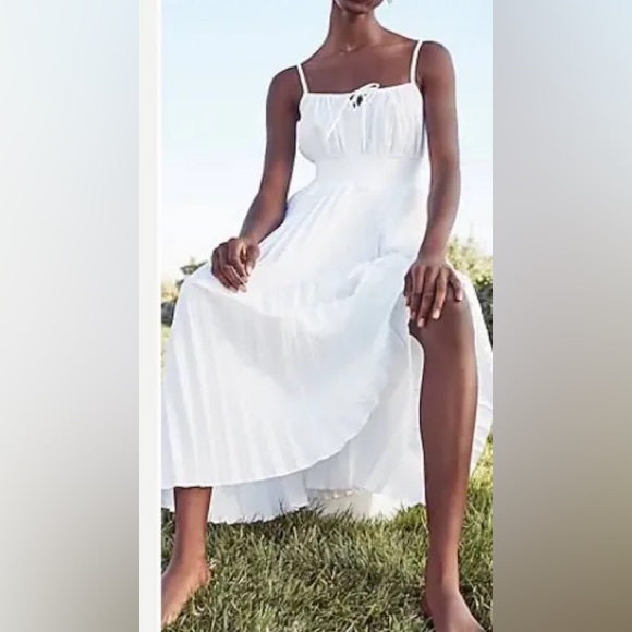 J. Crew Dresses & Skirts - J Crew White Pleated Midi Dress